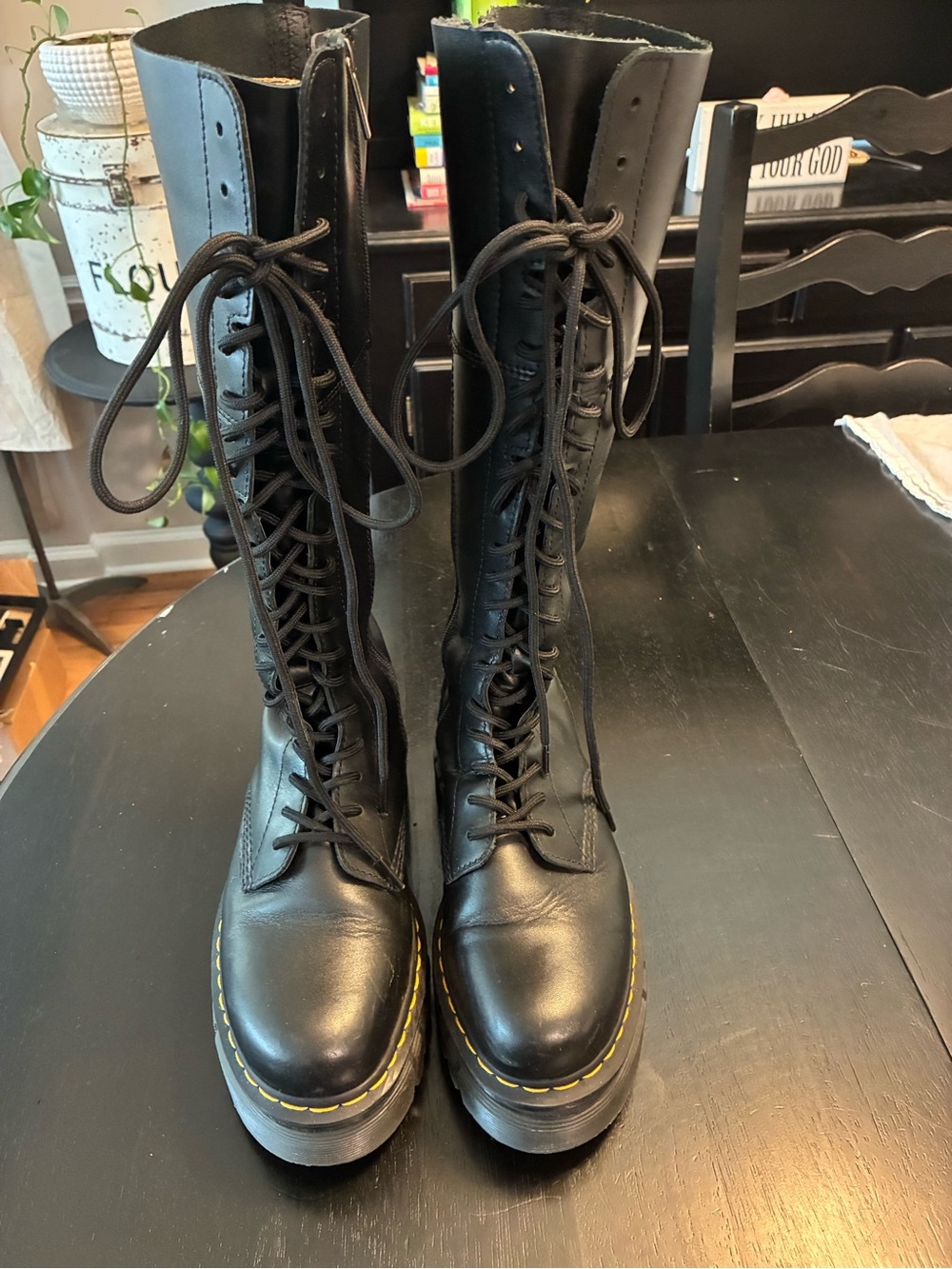 Dr. Martens Audrick Black Lace-Up Platform Knee-High Boots